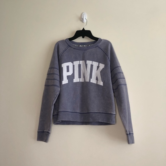 PINK Victoria's Secret Tops - PINK Varsity Striped Crewneck Sweatshirt